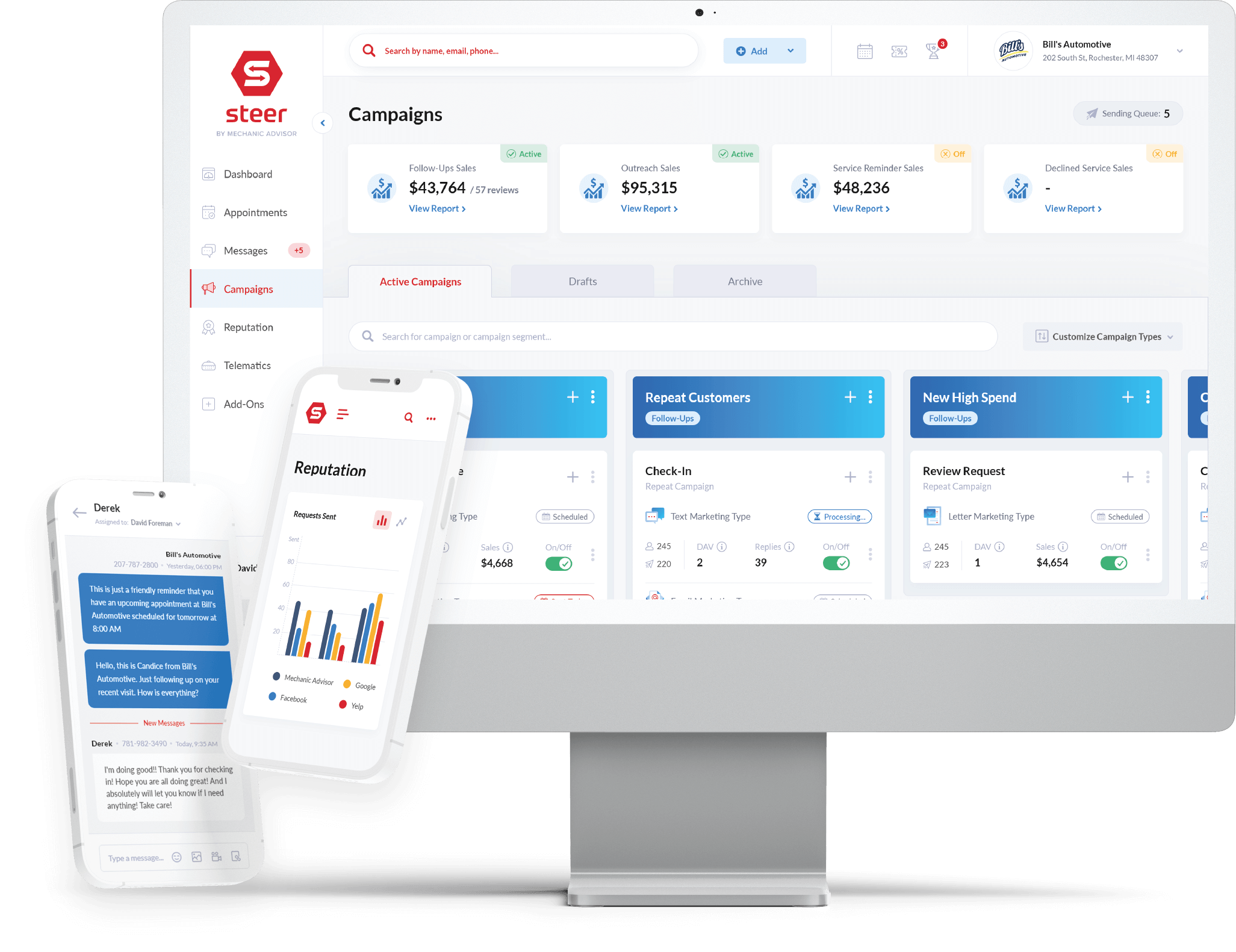 Steer | #1 CRM + Online Scheduler for Auto Shops